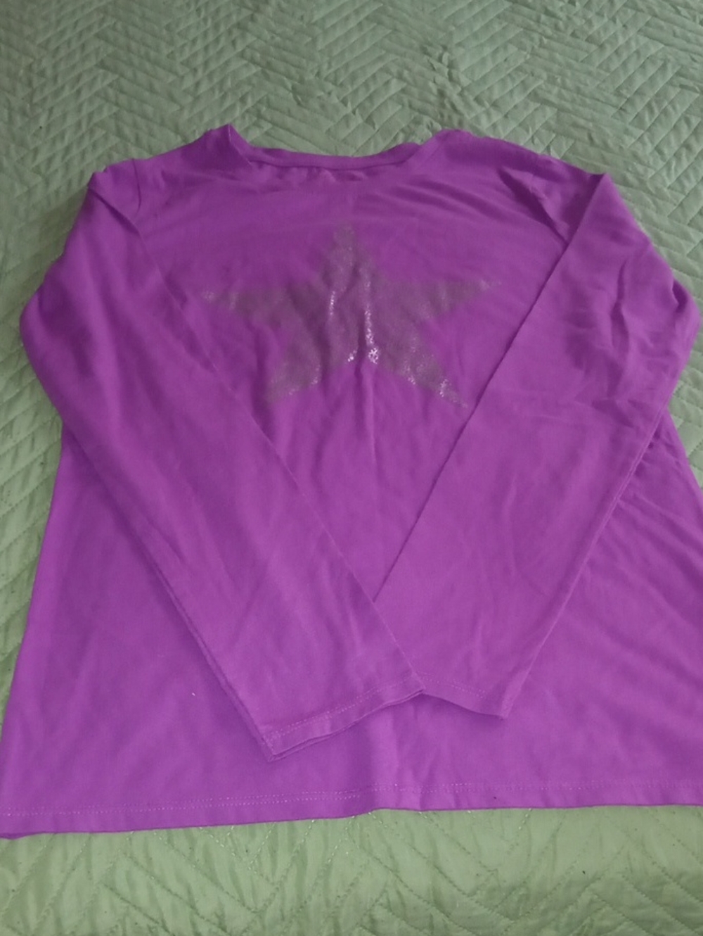 Cat And Jack Long Sleeve Purple Top with Subtle Star Detail